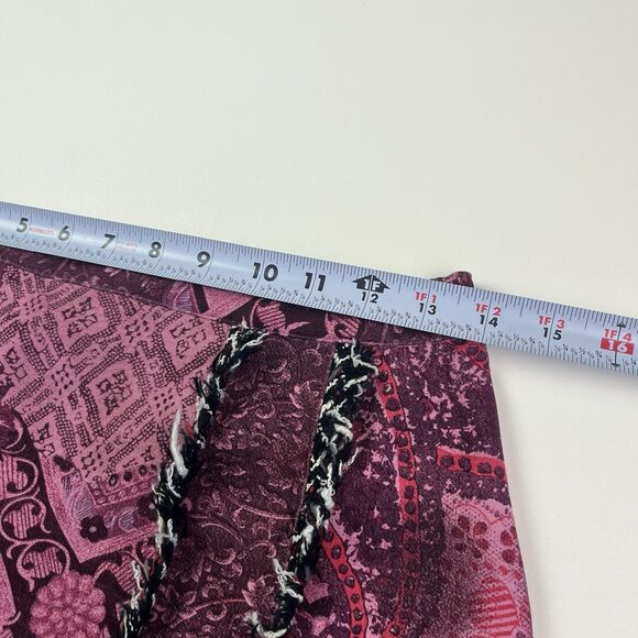 Vintage Paisley Fringe Midi Skirt 6 8 Boho Fairy Grunge Whimsigoth Western Y2K - Picture 5 of 9